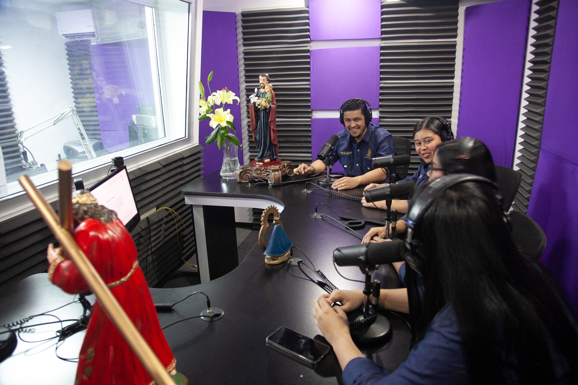 El equipo en la cabina