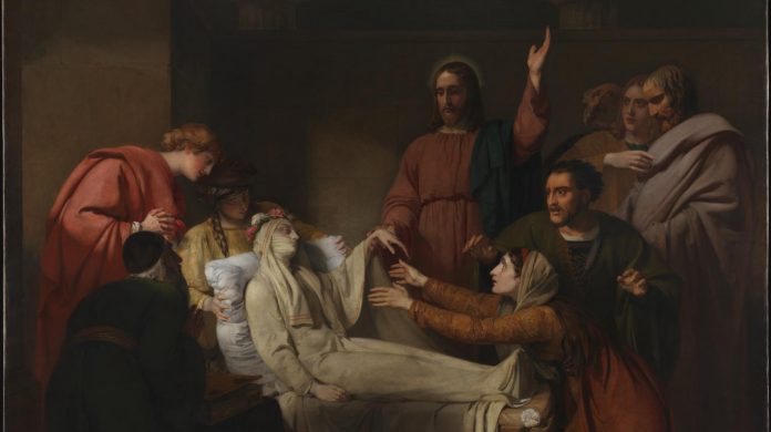 The Raising of Jairus' Daughter exhibited 1820 by Henry Thomson 1773-1843